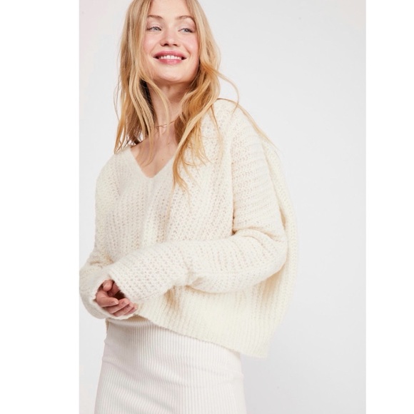 Free People Sweaters - Free People Moonbeam Alpaca Sweater Ivory